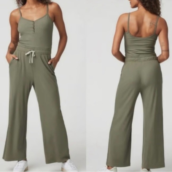 Vuori Pants - Women's Pose Henley Jumpsuit - Dark Metal